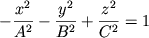 -(x/A)^2 - (y/B)^2 + (z/C)^2 = 1