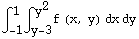 ∫_ (-1)^1∫_ (y - 3)^y^2f (x, y) dx dy