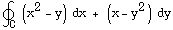 ∮_C (x^2 - y) dx + (x - y^2) dy