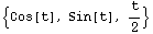 {Cos[t], Sin[t], t/2}