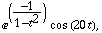 ^(-1/(1 - t^2)) cos (20t),