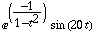 ^(-1/(1 - t^2)) sin (20t)